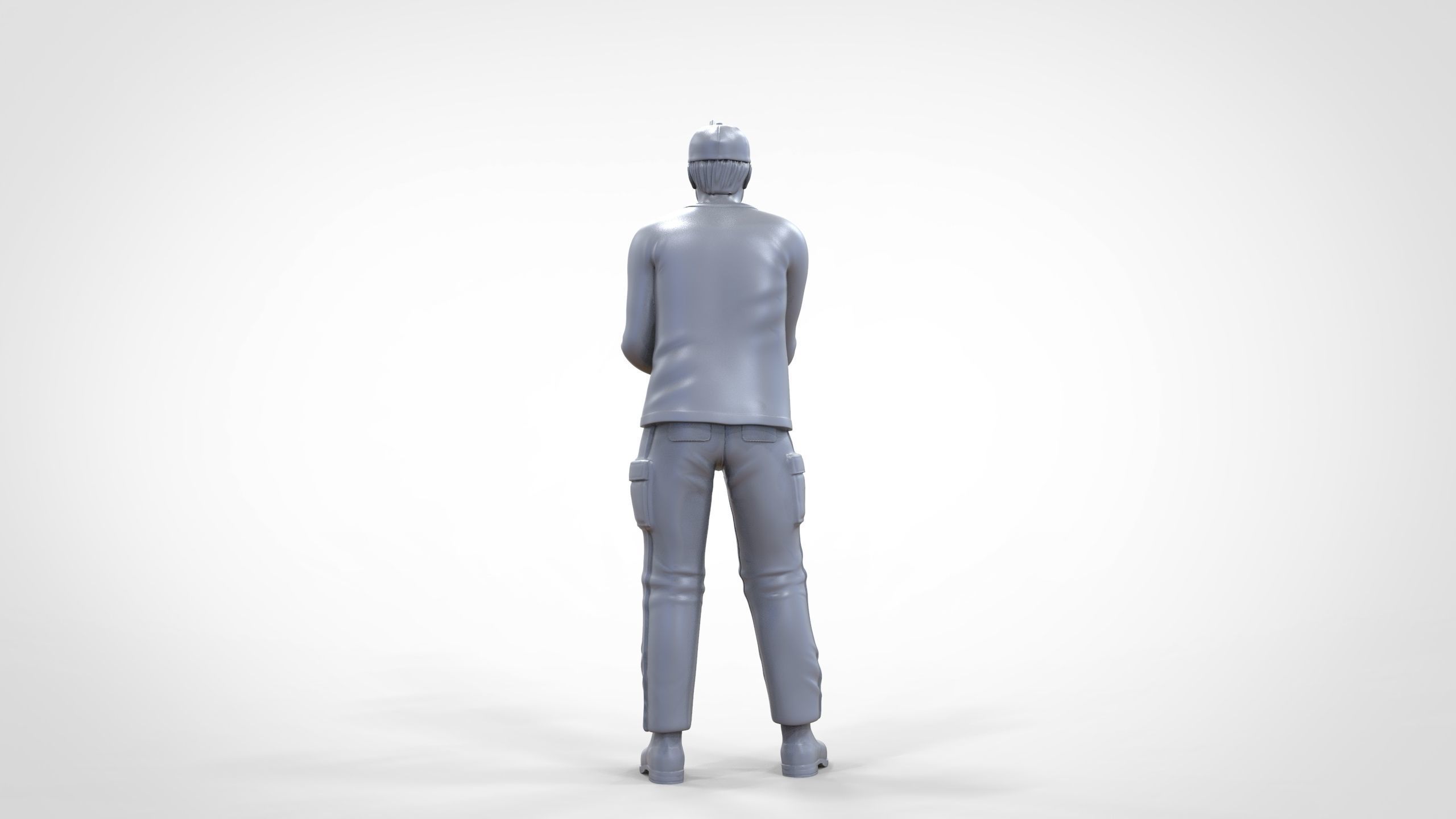 N2 standing Fisherman with fishing rod 3D print model_25