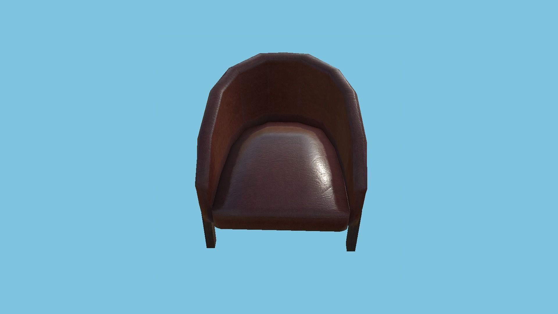 Red Leather Armchair - Furniture Interior Design Low-poly 3D model_3