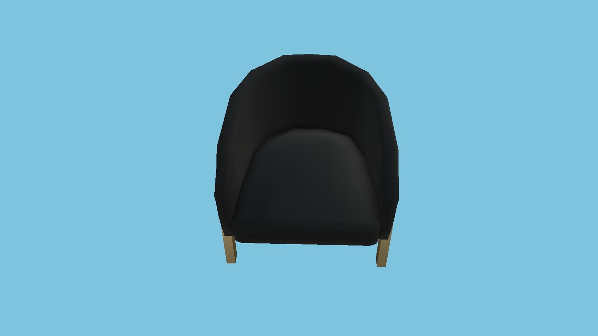 Black Aluminum Armchair - Furniture Interior Design Low-poly 3D model_3