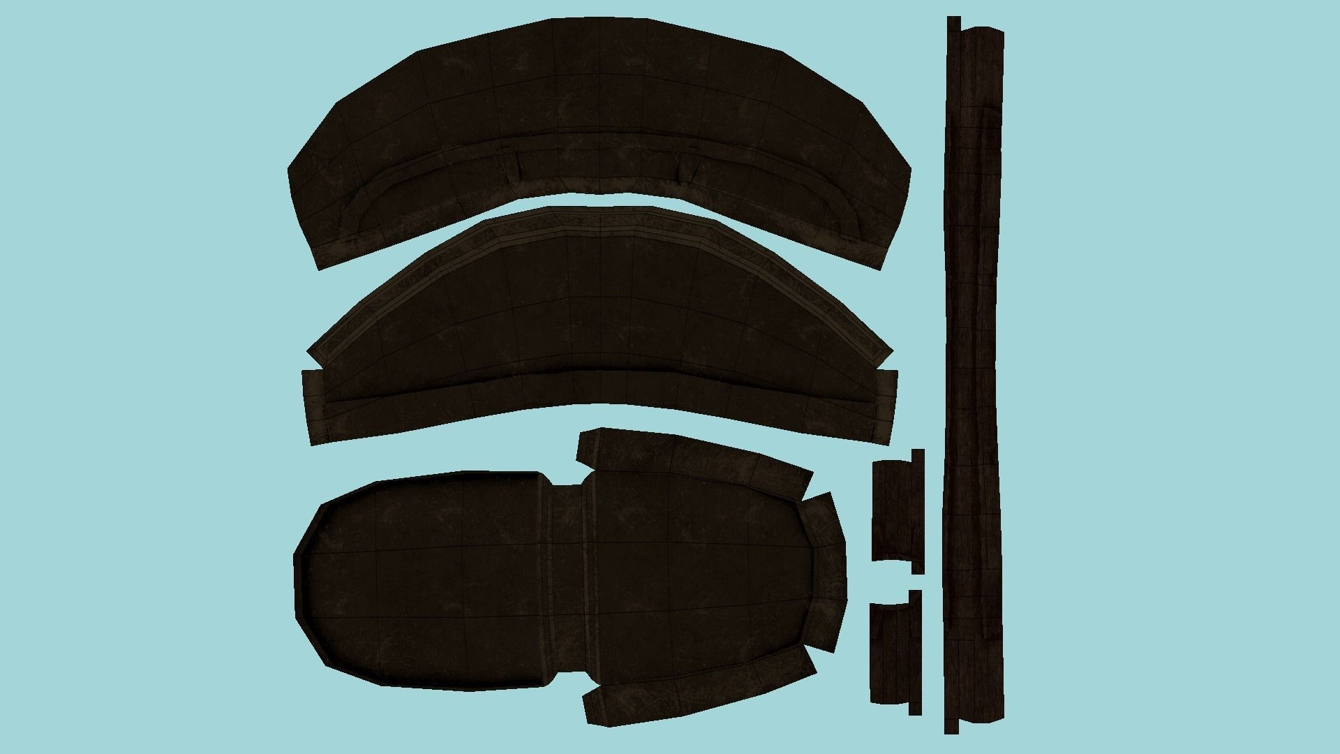 Rust Leather Armchair - Furniture Interior Design Low-poly 3D model_5