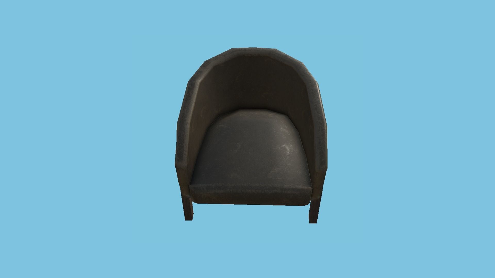 Rust Leather Armchair - Furniture Interior Design Low-poly 3D model_2