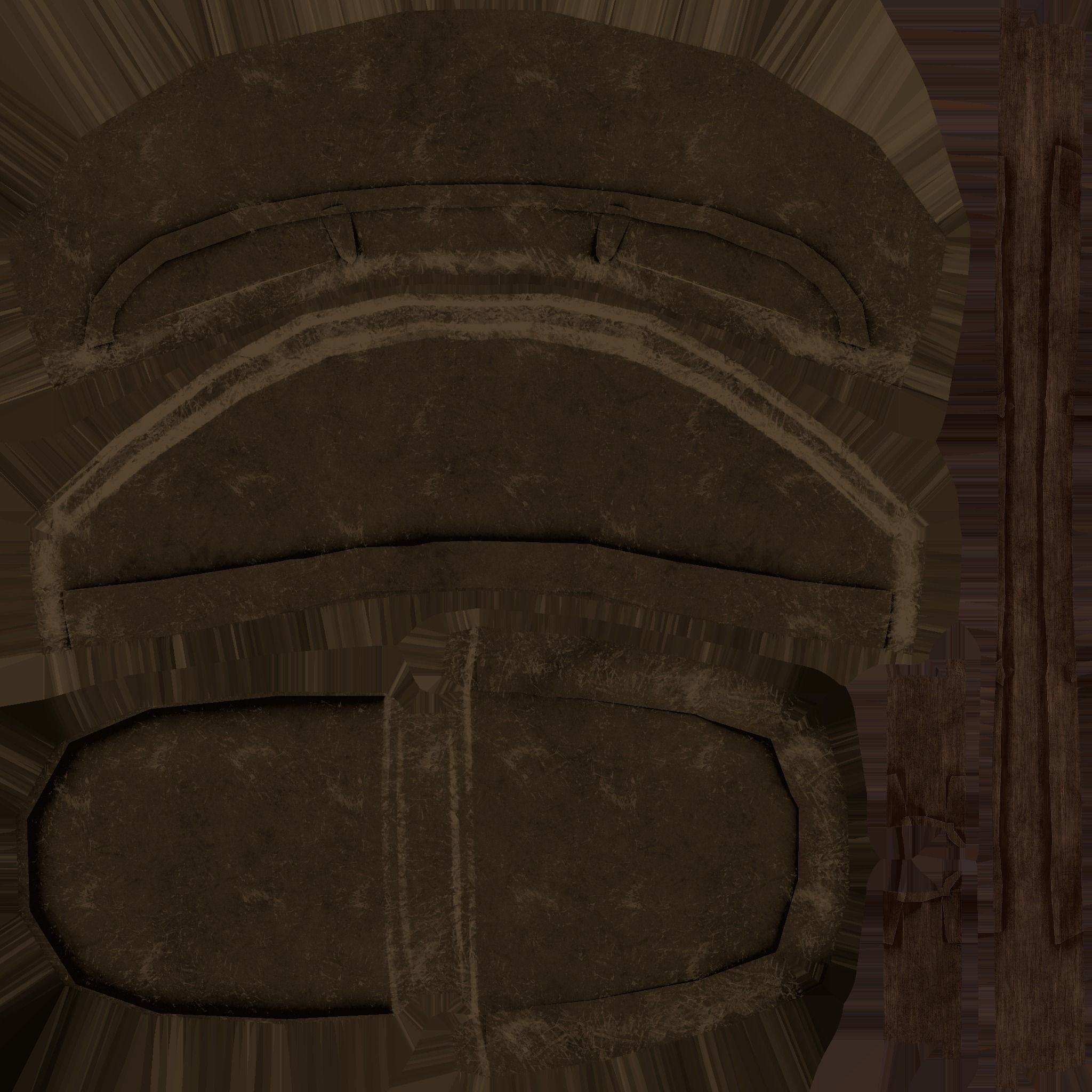 Rust Leather Armchair - Furniture Interior Design Low-poly 3D model_13