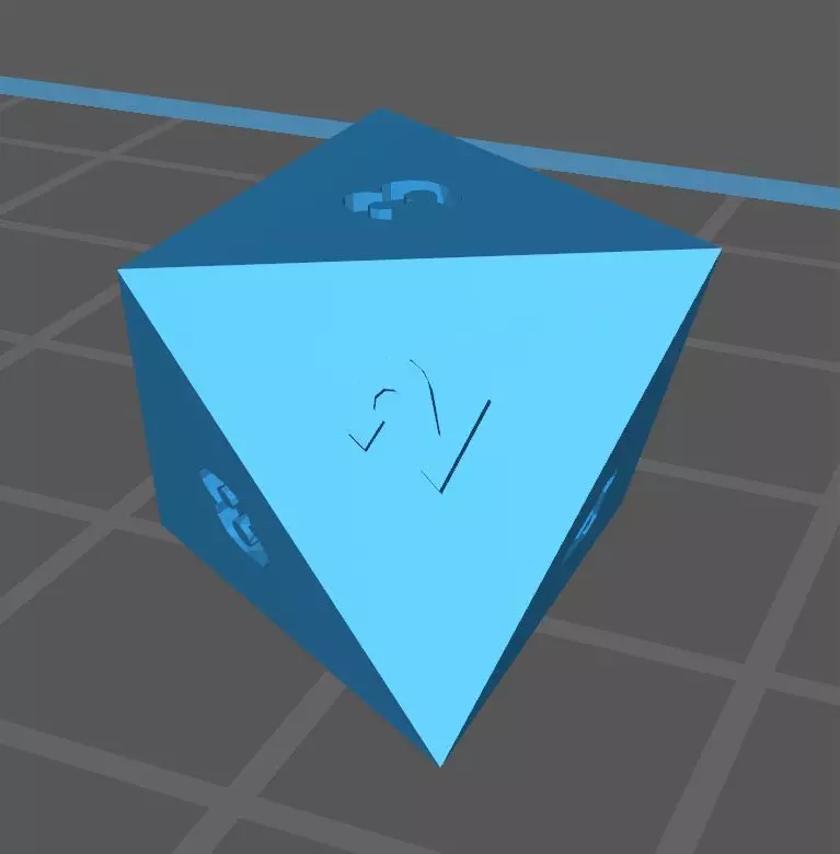Dice 8 Faces Free low-poly 3D model_0