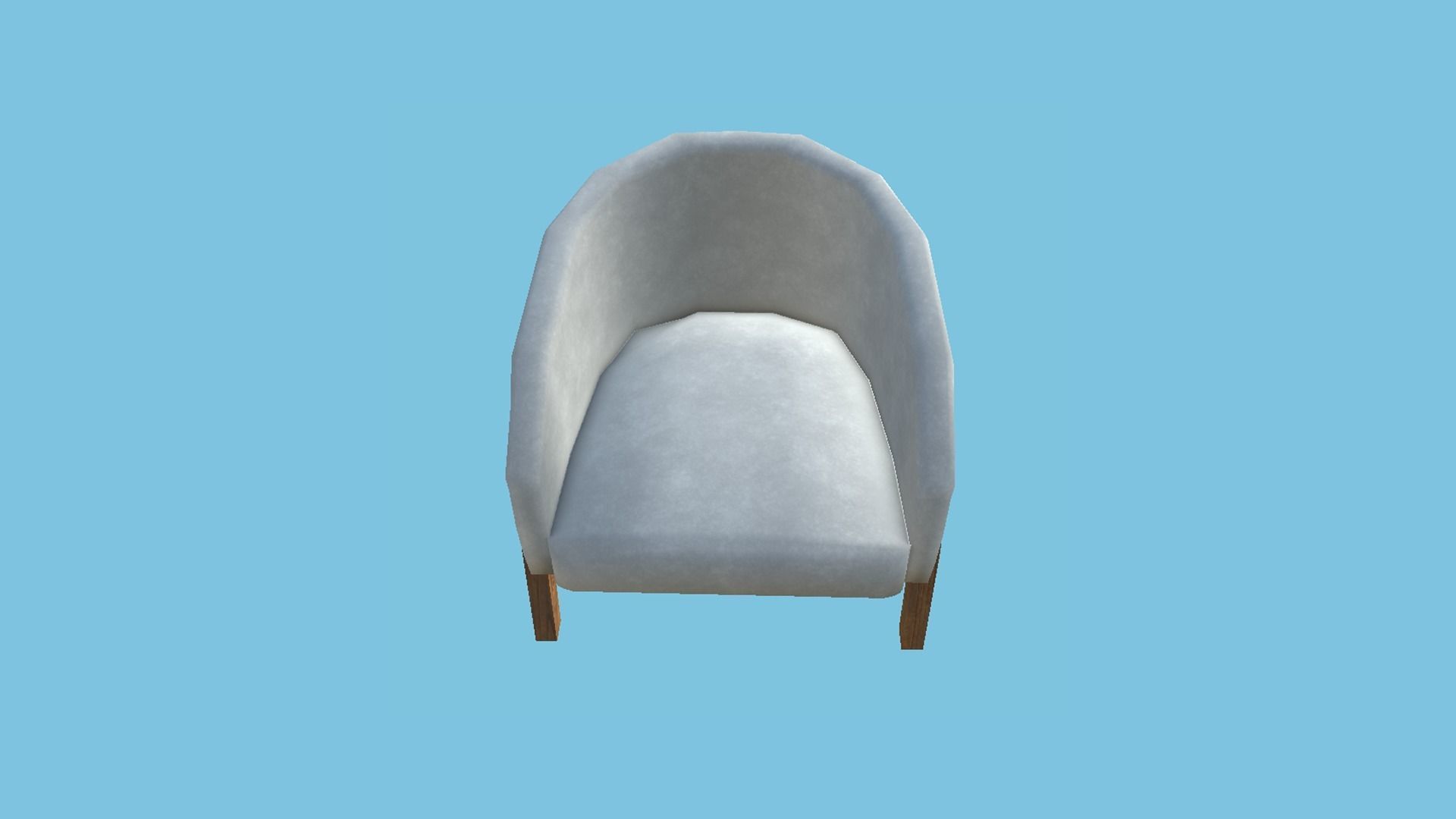 White Wood Armchair - Furniture Interior Design Low-poly 3D model_2