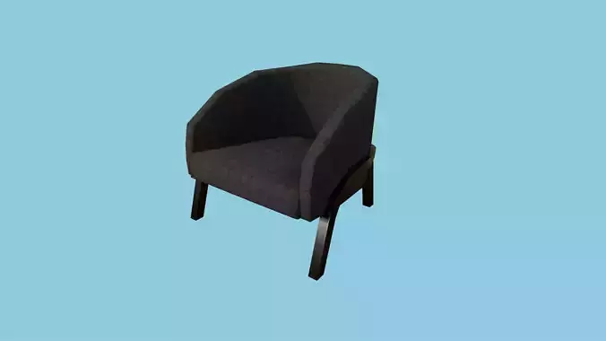 Black Plaid Armchair - Furniture Interior Design Low-poly 3D model