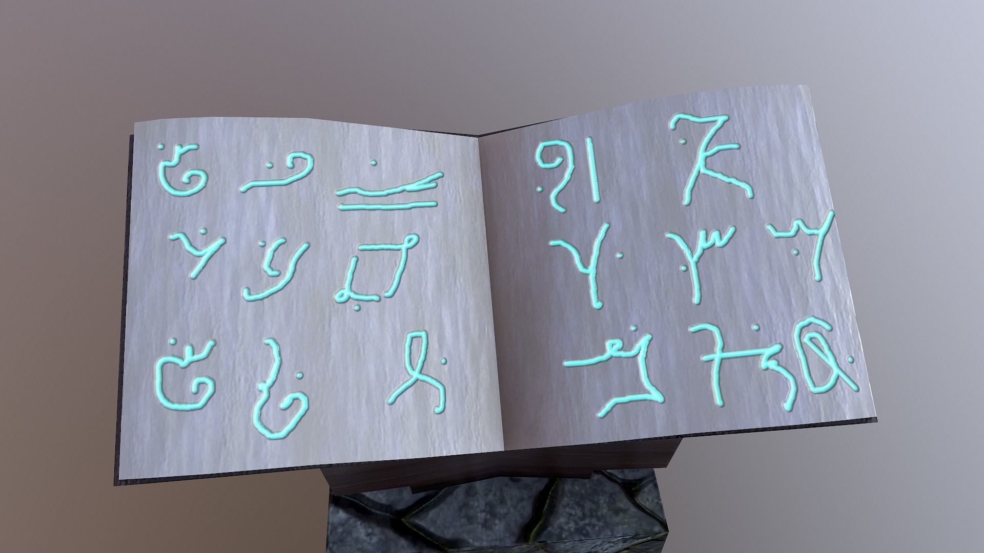 Wizard Book Stand  Free low-poly 3D model_4