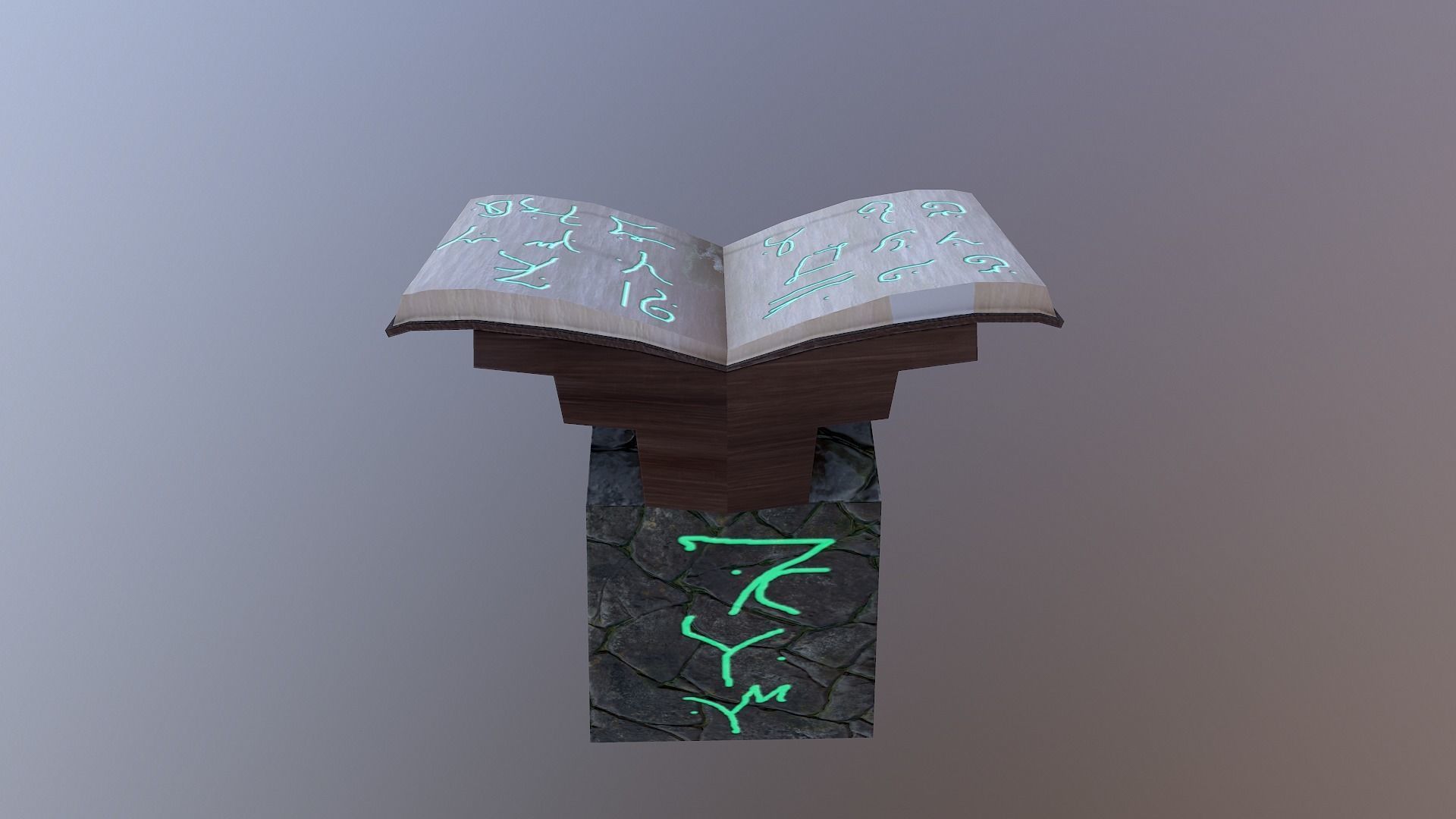 Wizard Book Stand  Free low-poly 3D model_3