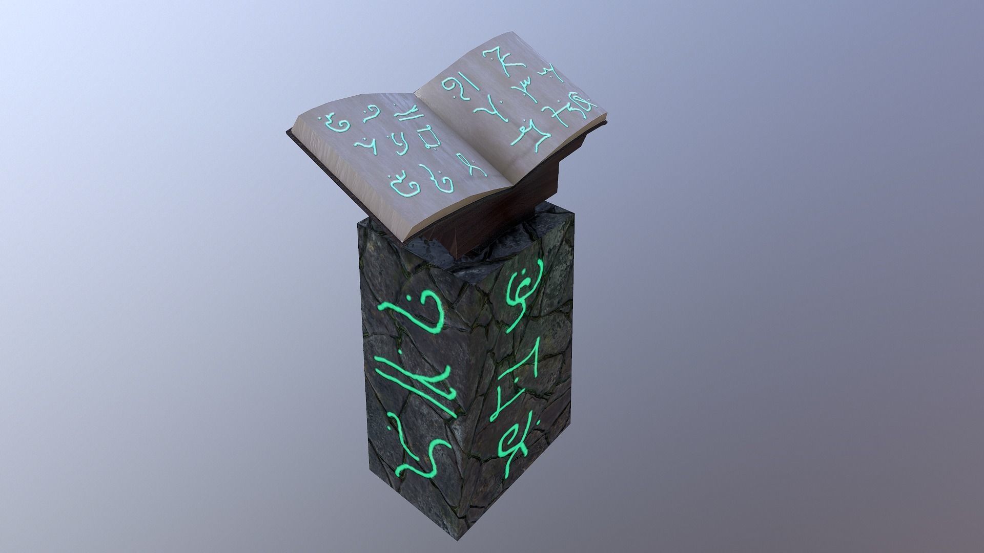Wizard Book Stand  Free low-poly 3D model_2