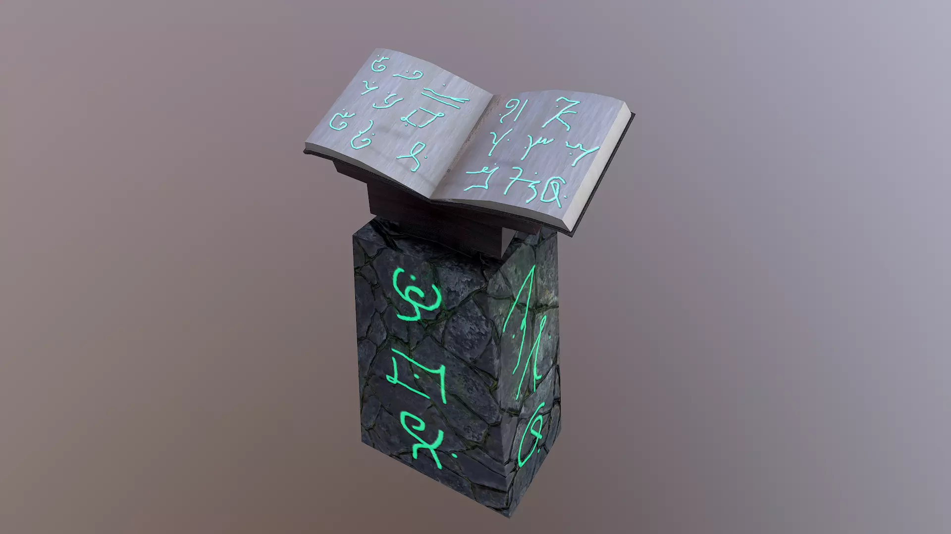 Wizard Book Stand  Free low-poly 3D model_0