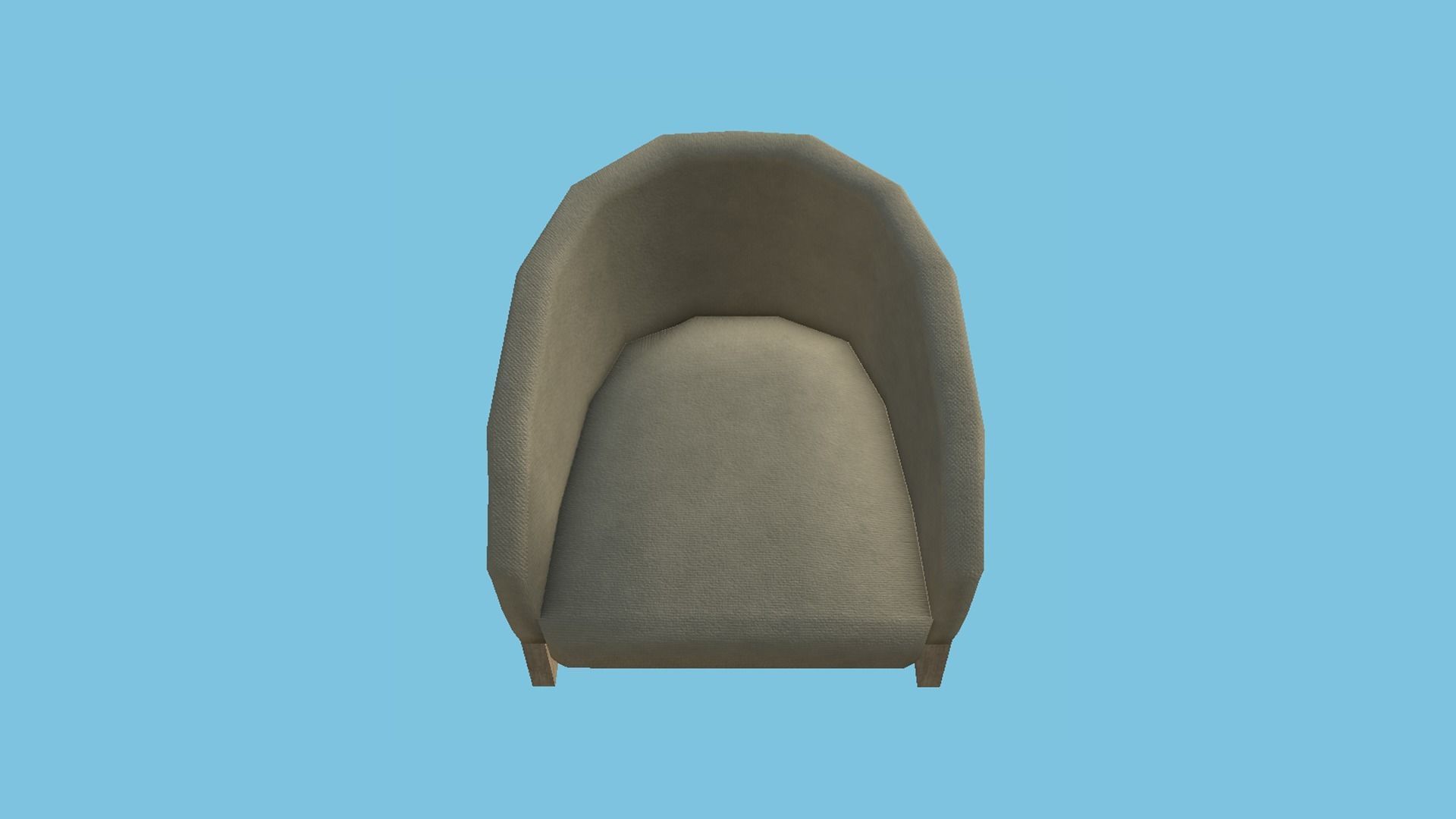 Beige Fabric Armchair - Furniture Interior Design Low-poly 3D model_4