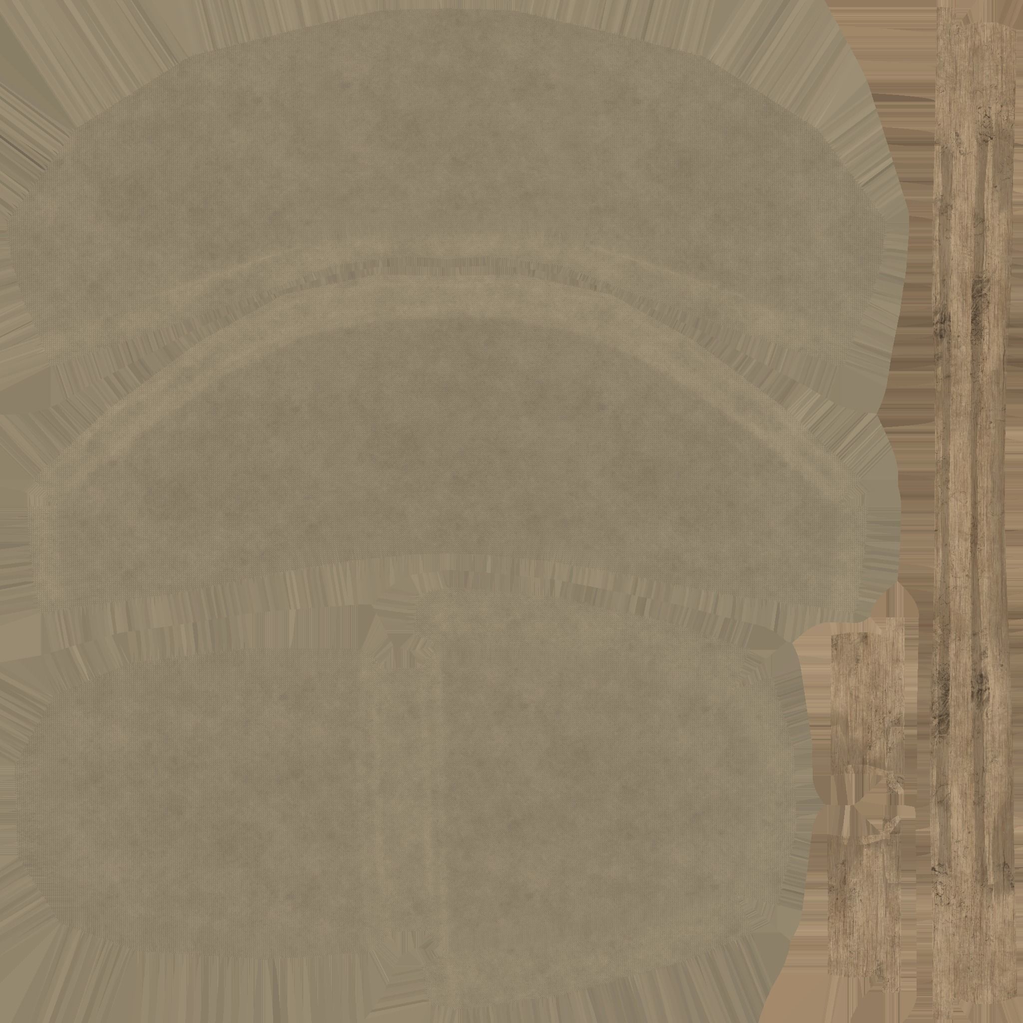 Beige Fabric Armchair - Furniture Interior Design Low-poly 3D model_12