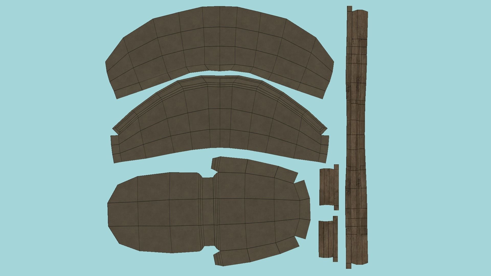 Beige Fabric Armchair - Furniture Interior Design Low-poly 3D model_5