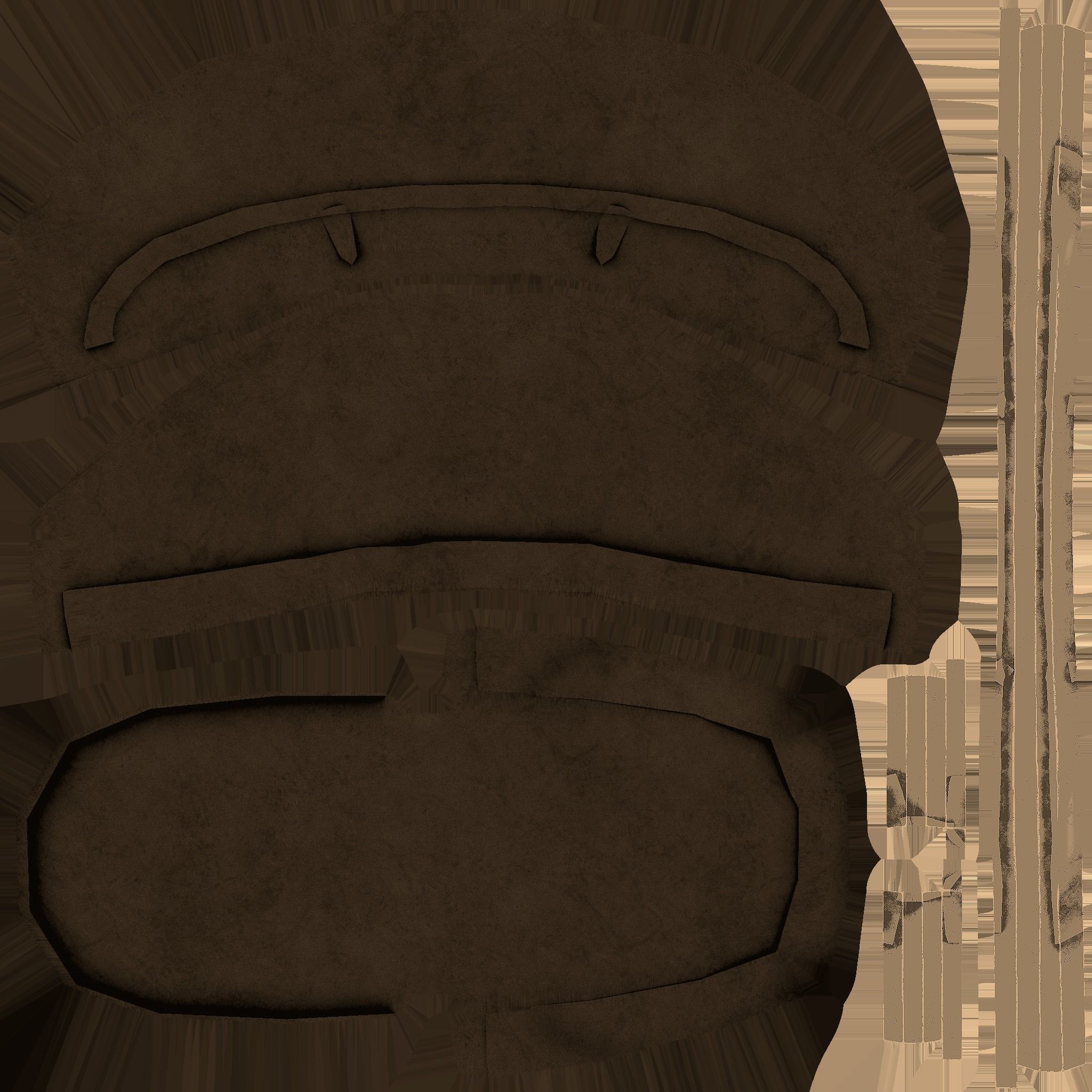 Bronze Leather Armchair - Furniture Interior Design Low-poly 3D model_14