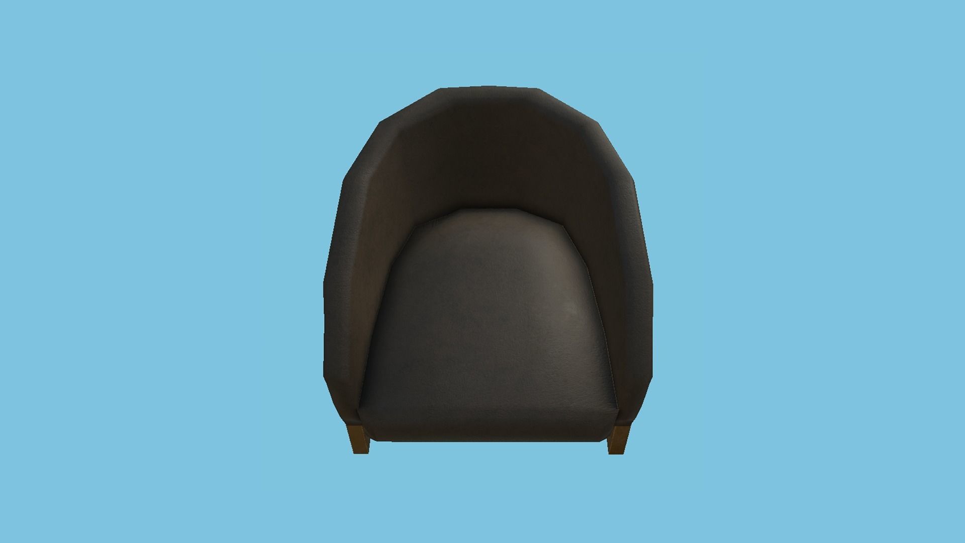 Bronze Leather Armchair - Furniture Interior Design Low-poly 3D model_3
