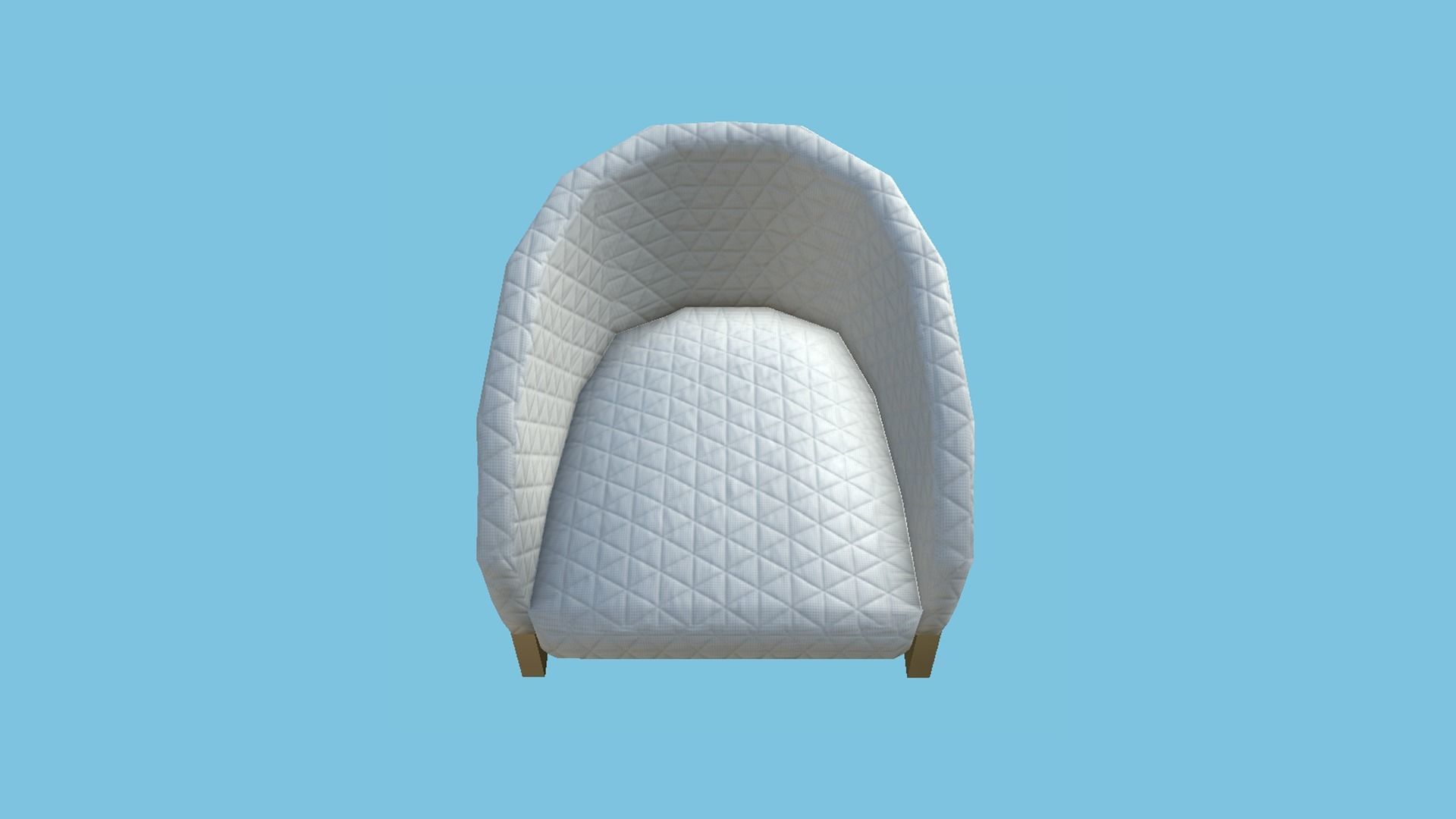 White Aluminum Armchair - Furniture Interior Design Low-poly 3D model_3