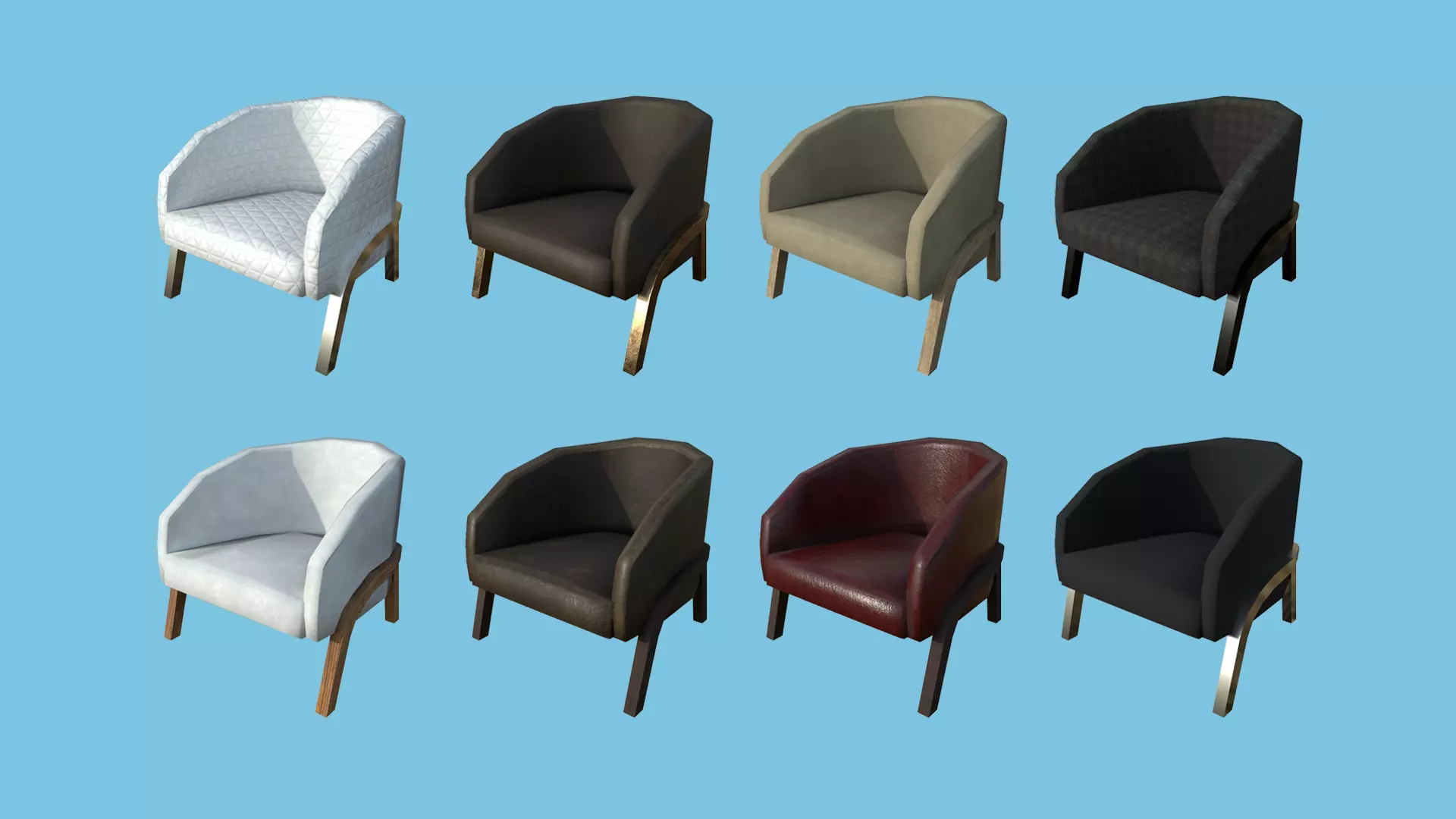 Armchairs - Living Room - Furniture Interior Design 3D Model Collection_0