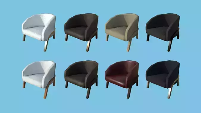 Armchairs - Living Room - Furniture Interior Design 3D Model Collection