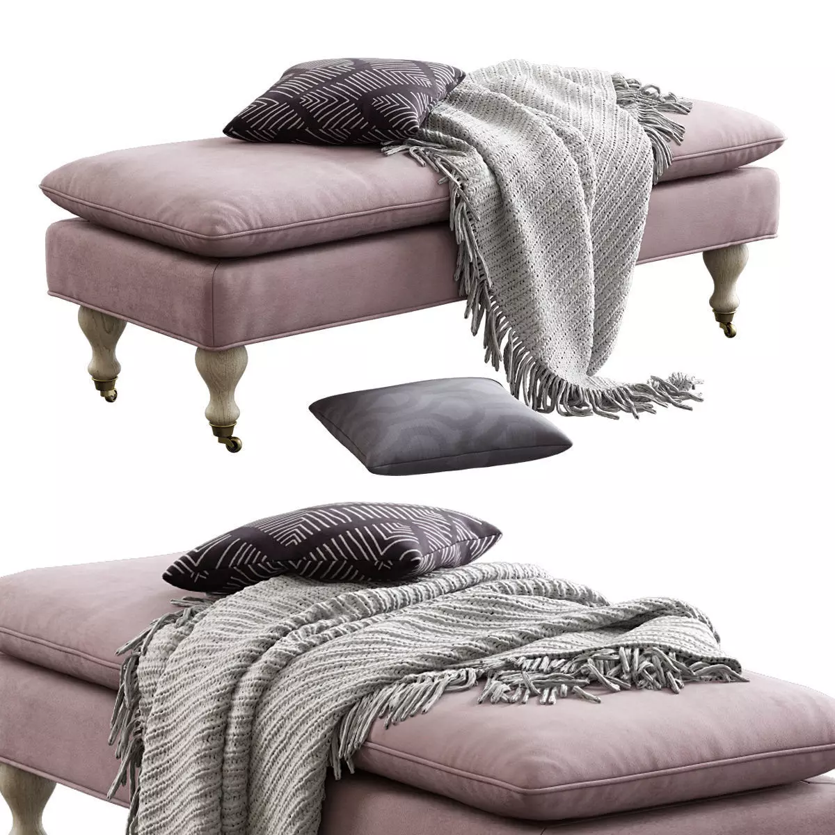 Safavieh Hampton Pillowtop Bench 3D model