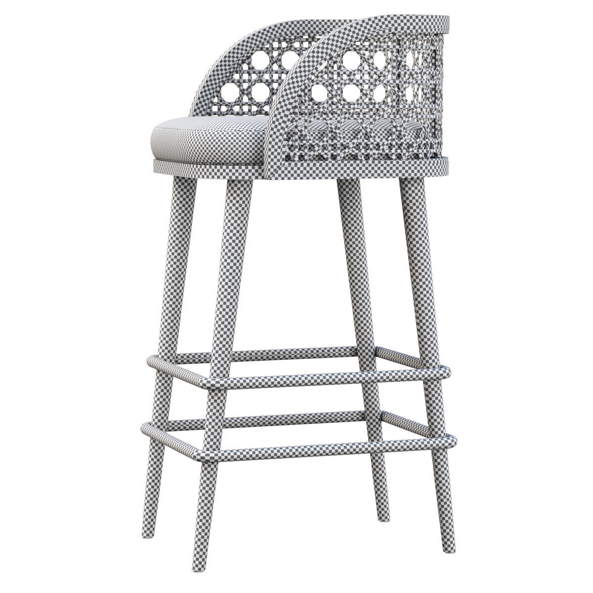Rimma rattan bar stool DS67  Low-poly 3D model_5