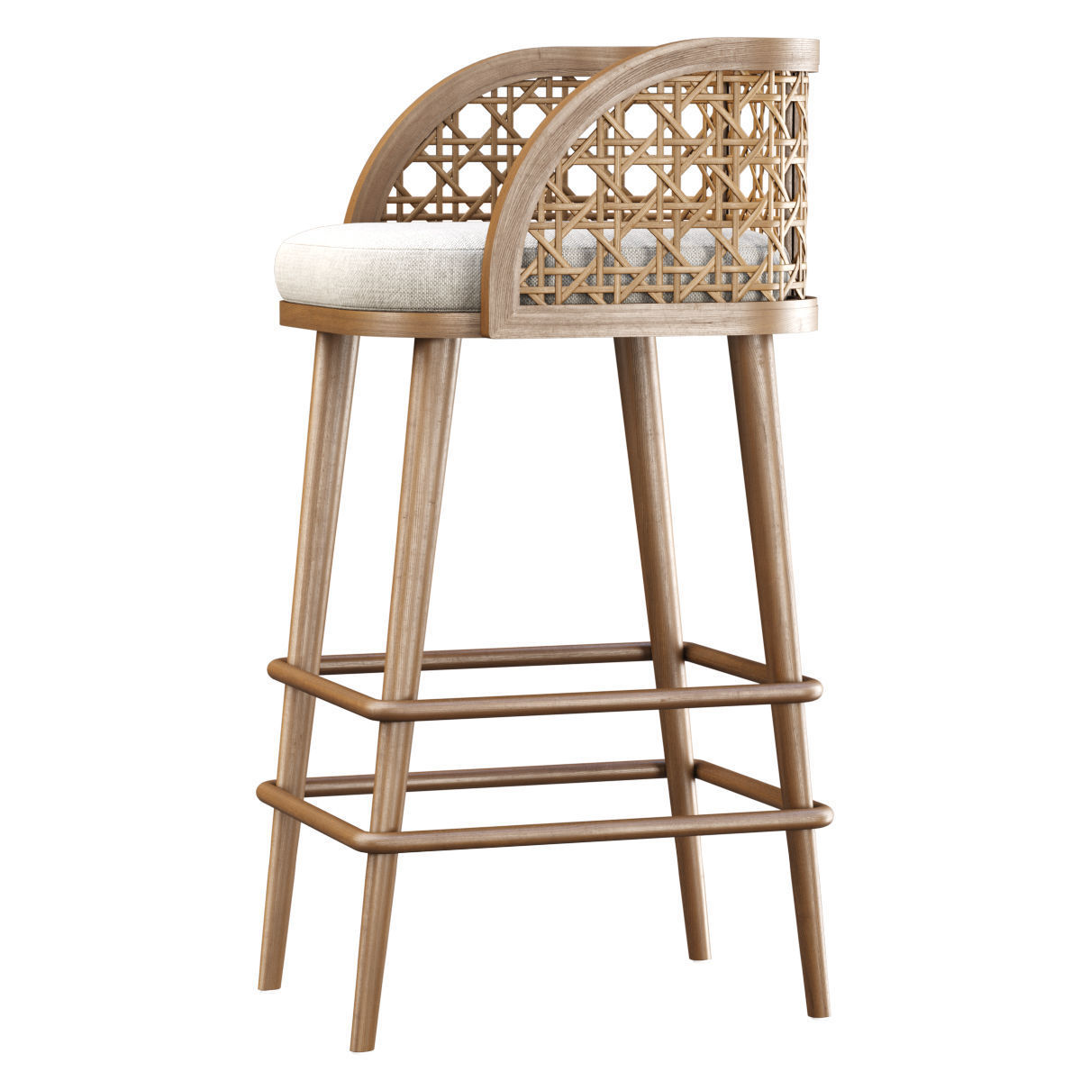 Rimma rattan bar stool DS67  Low-poly 3D model_2