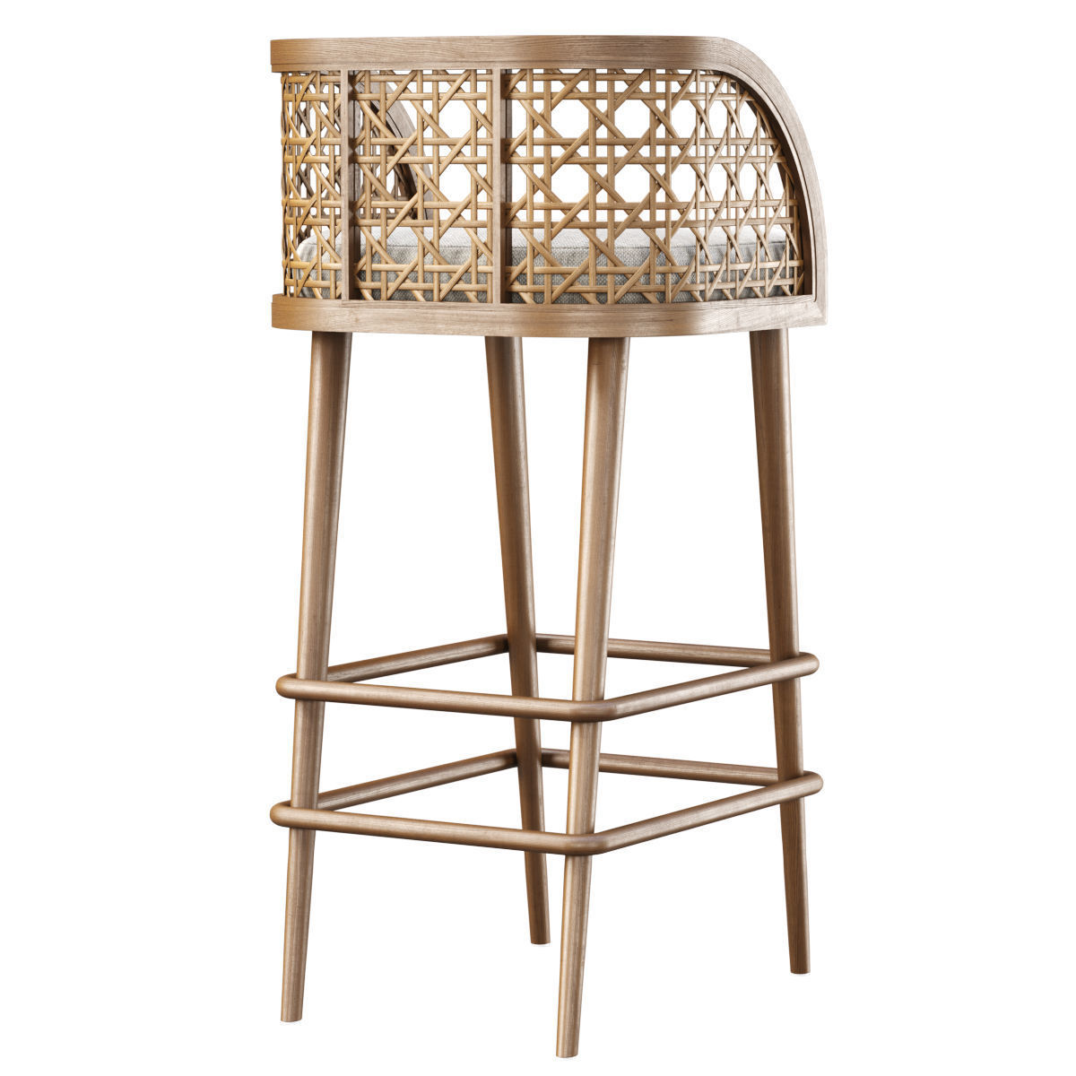 Rimma rattan bar stool DS67  Low-poly 3D model_3
