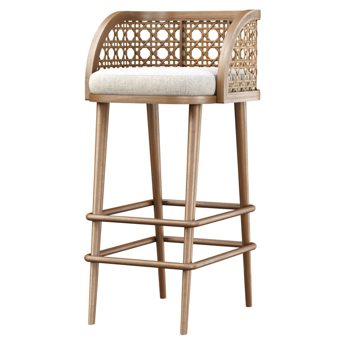 Rimma rattan bar stool DS67  Low-poly 3D model_1