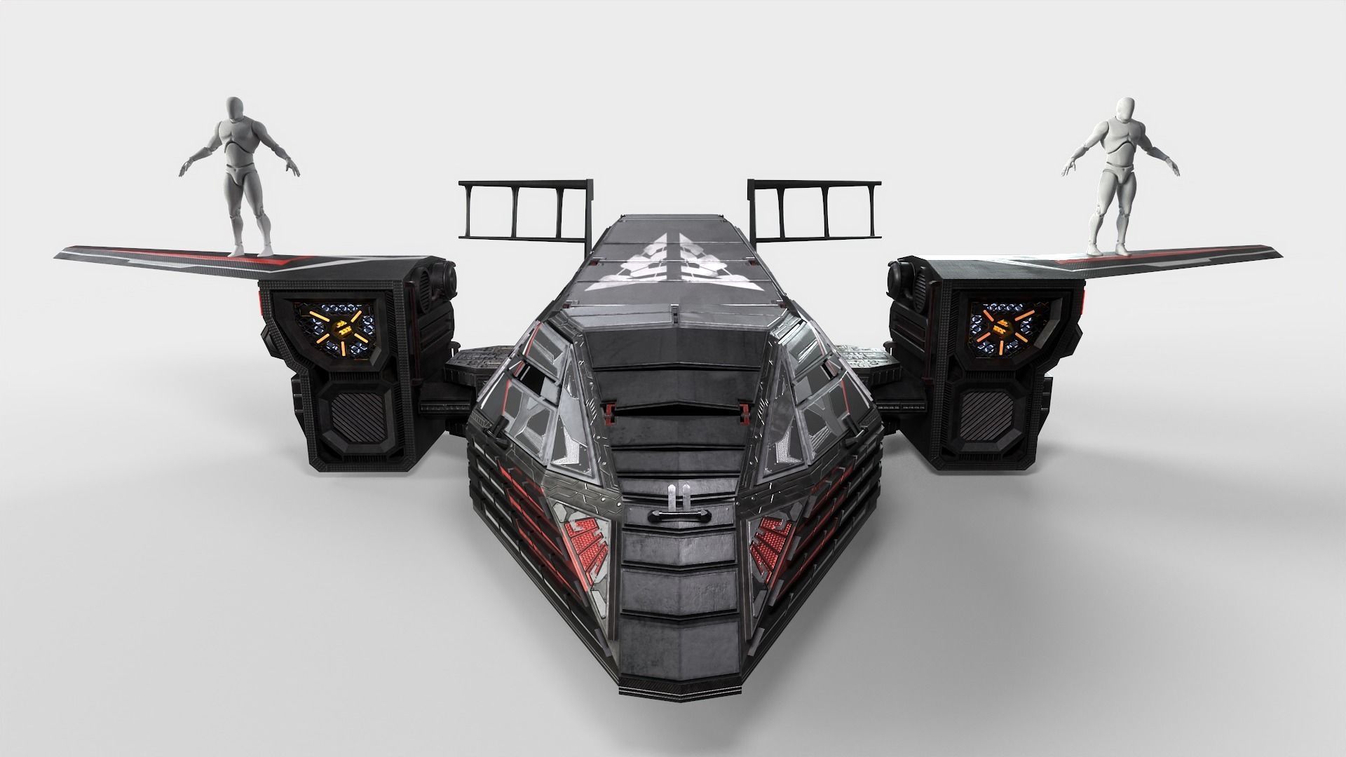 Spaceship Rook Low-poly 3D model_35