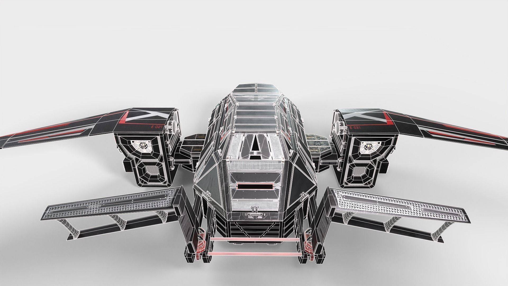 Spaceship Rook Low-poly 3D model_37