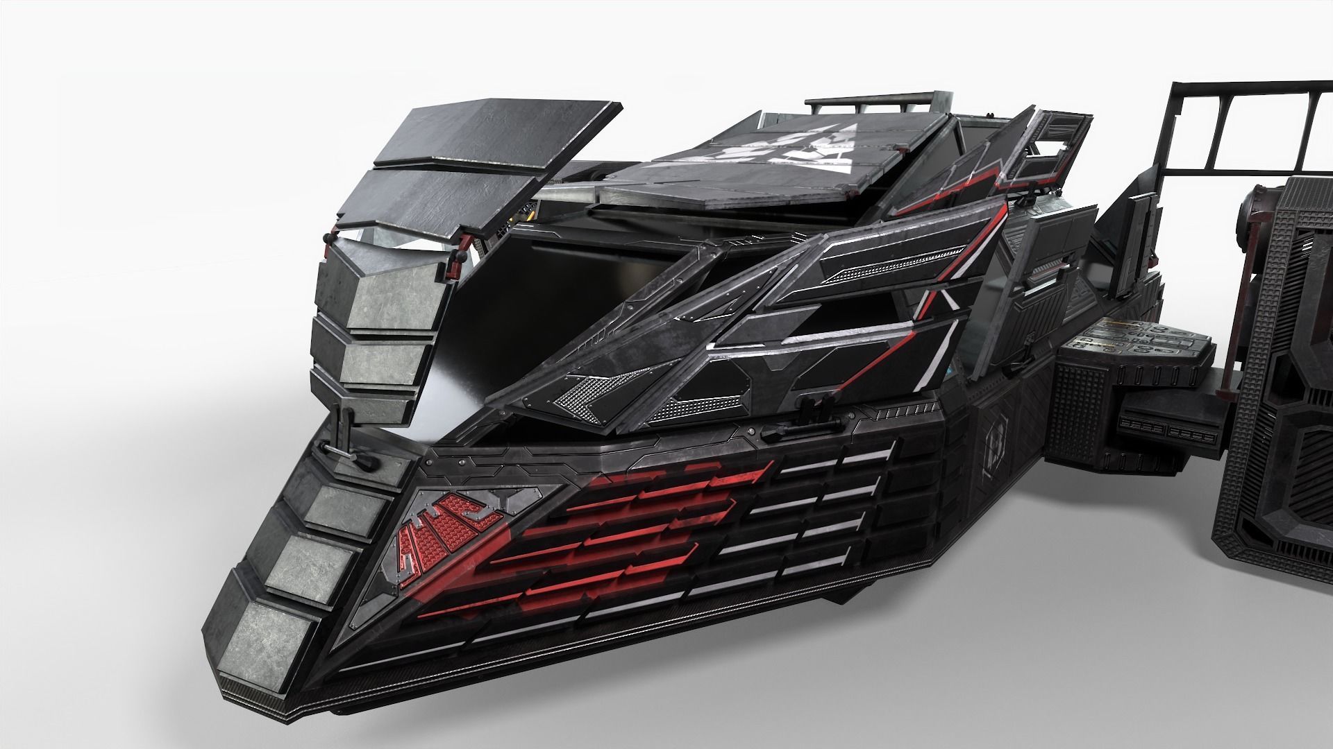 Spaceship Rook Low-poly 3D model_1