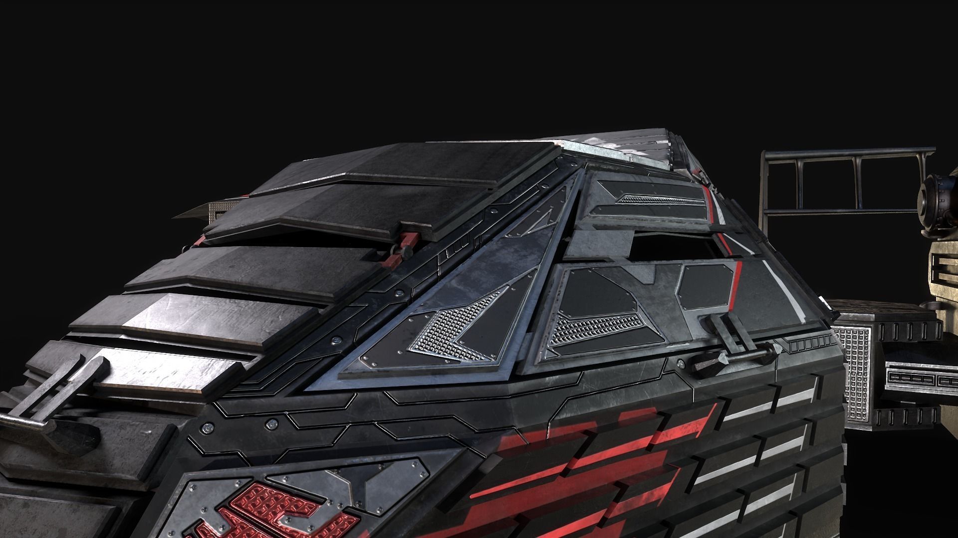 Spaceship Rook Low-poly 3D model_29