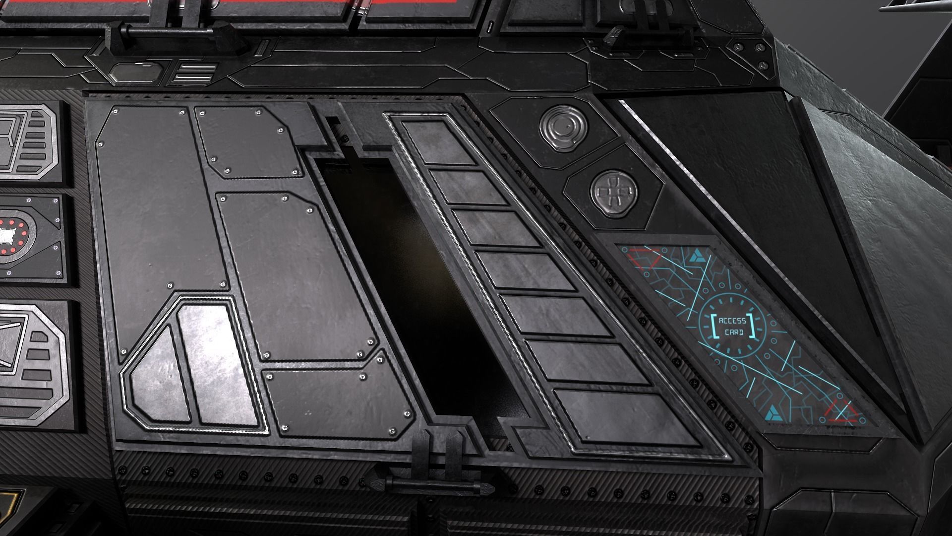 Spaceship Rook Low-poly 3D model_16