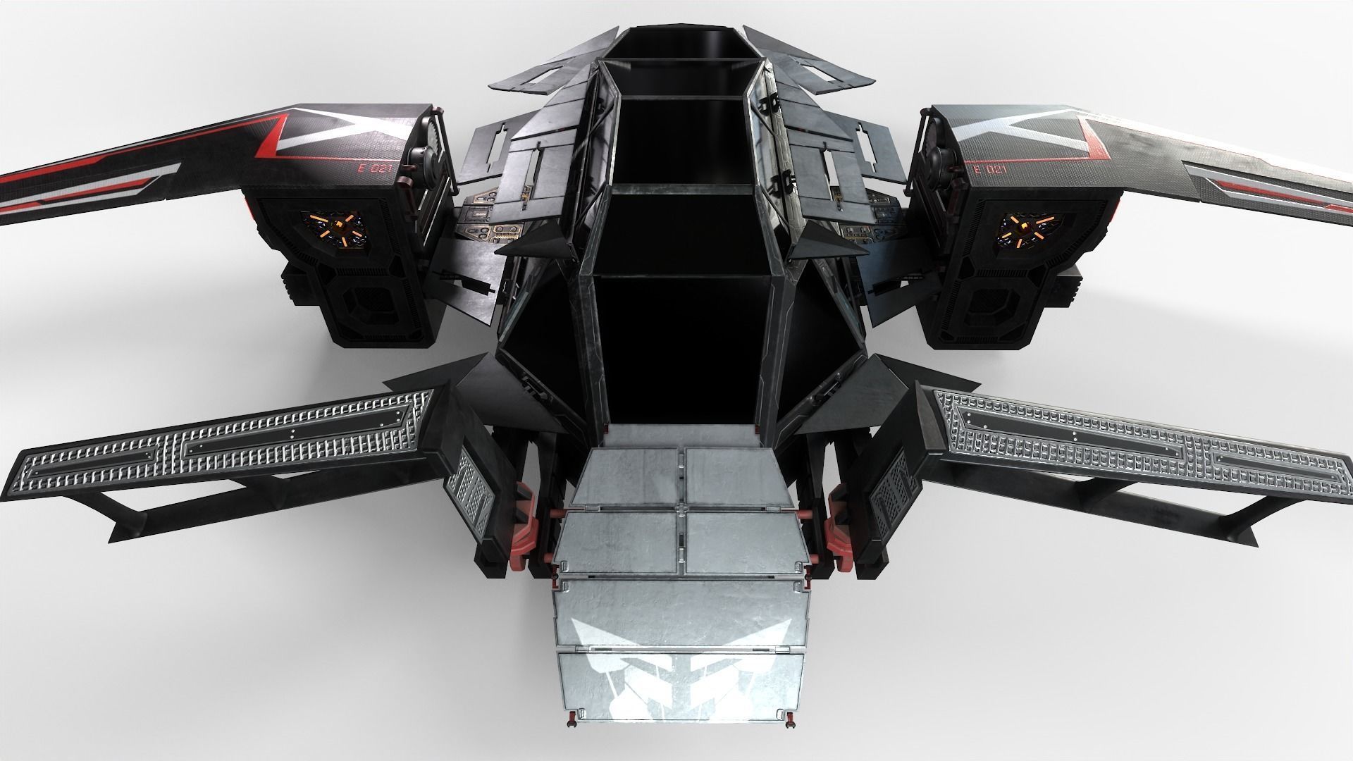 Spaceship Rook Low-poly 3D model_4