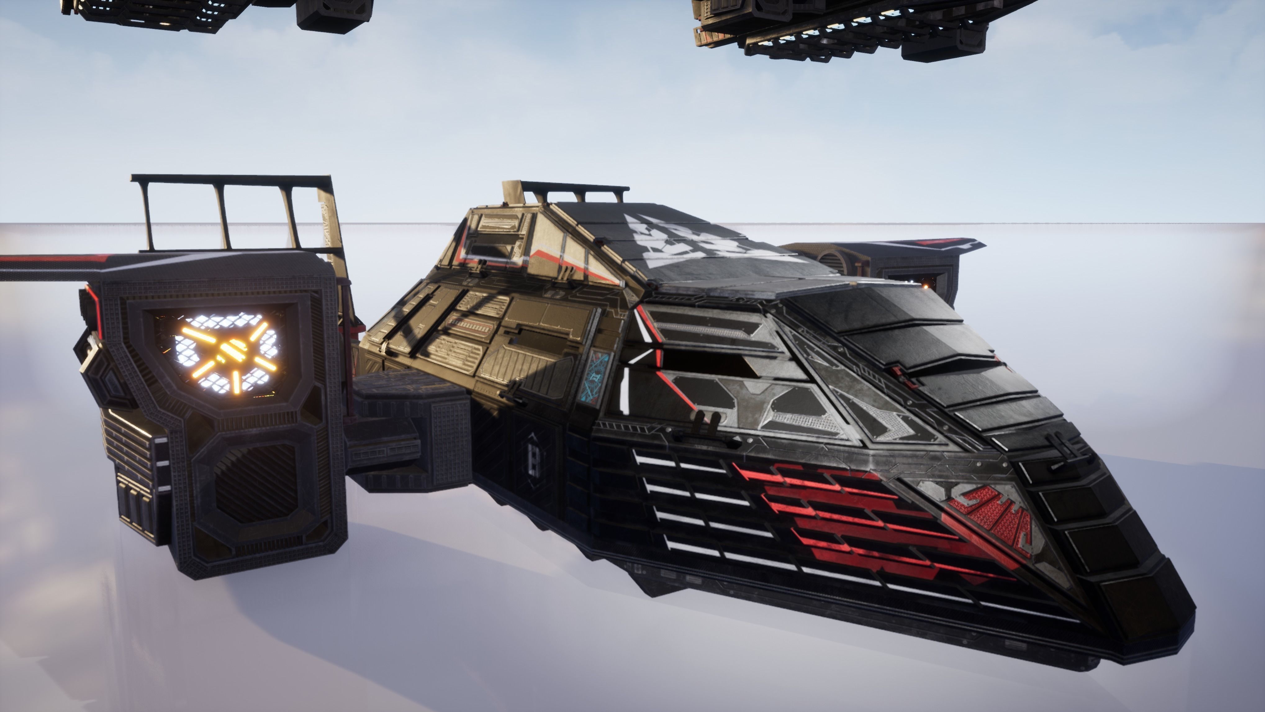 Spaceship Rook Low-poly 3D model_10