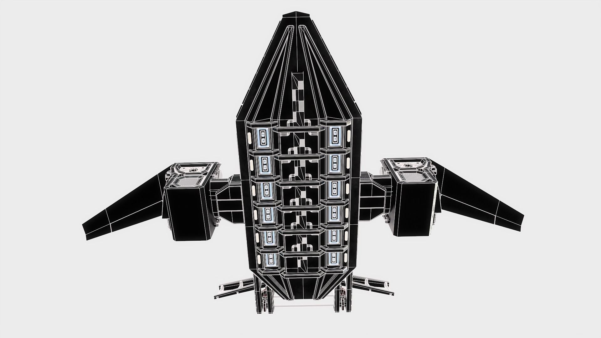 Spaceship Rook Low-poly 3D model_31