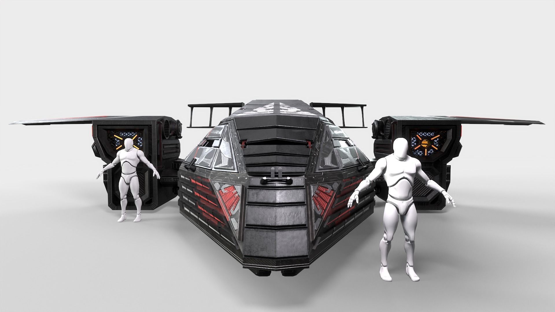 Spaceship Rook Low-poly 3D model_7