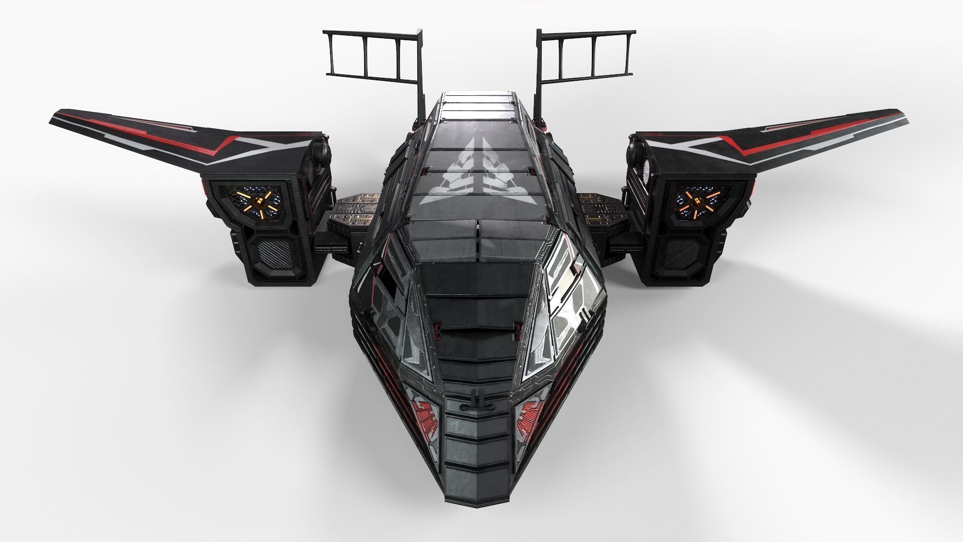 Spaceship Rook Low-poly 3D model_28