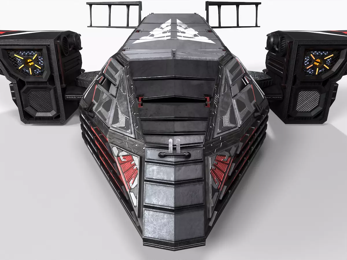 Spaceship Rook Low-poly 3D model_0