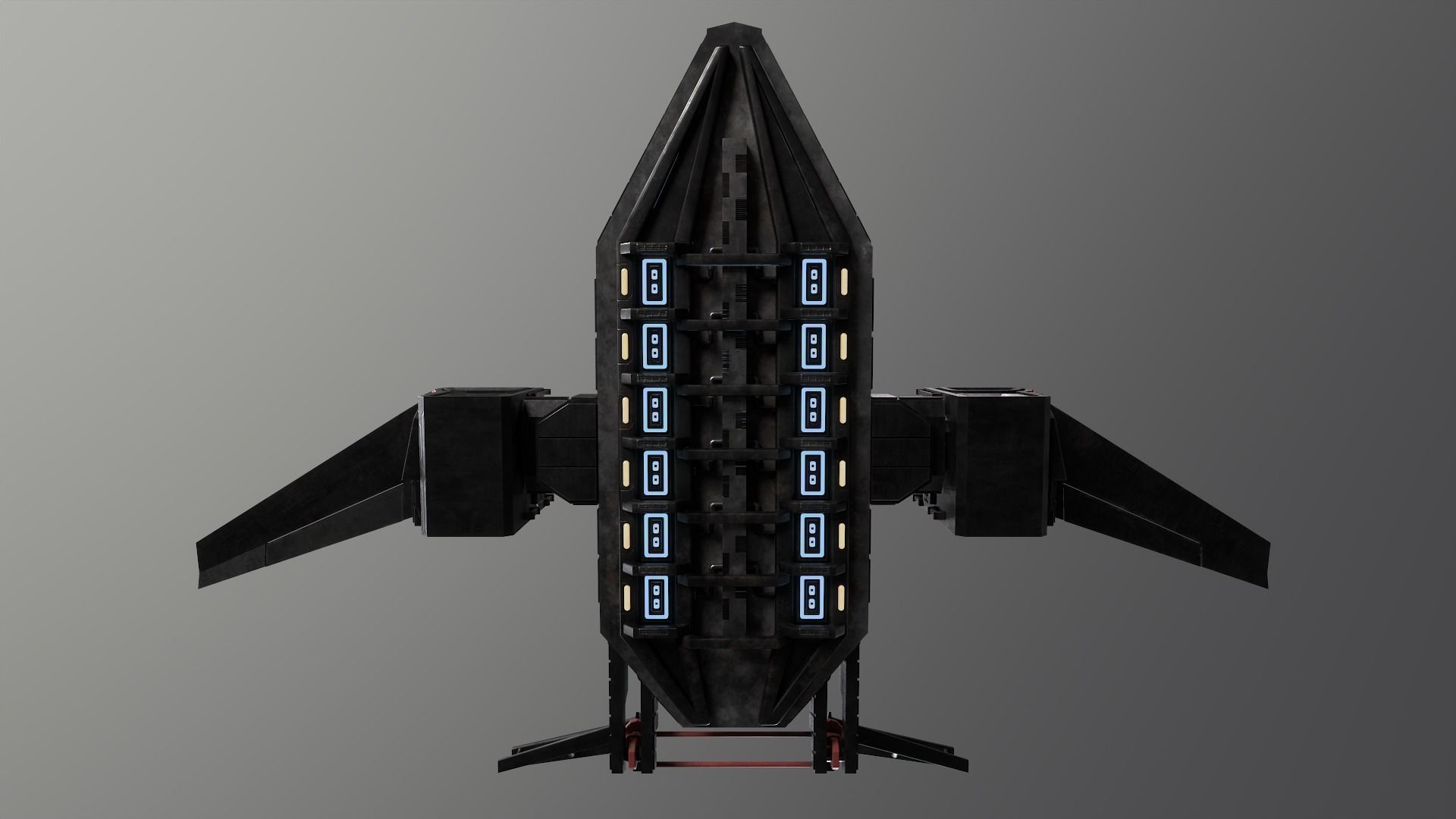 Spaceship Rook Low-poly 3D model_20