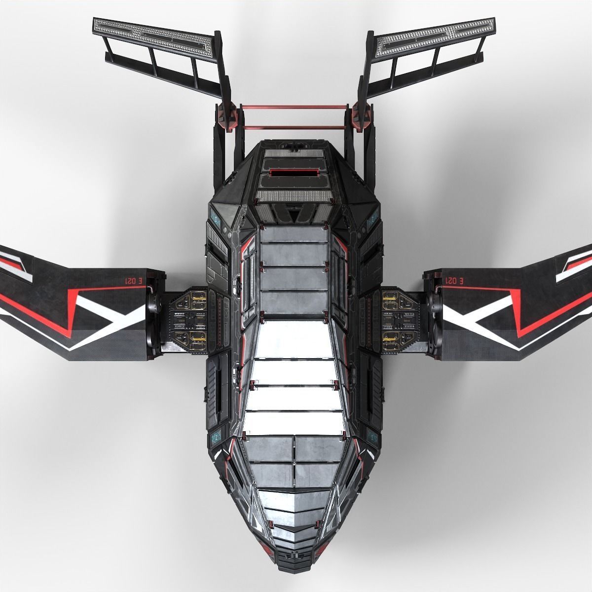 Spaceship Rook Low-poly 3D model_26