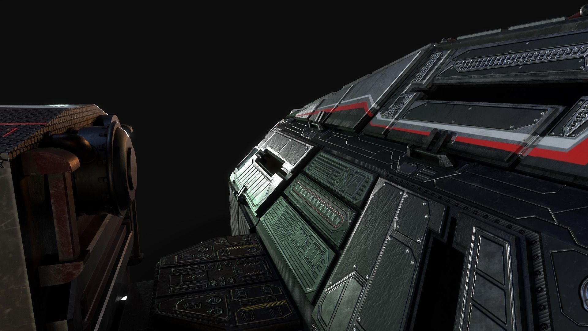 Spaceship Rook Low-poly 3D model_30