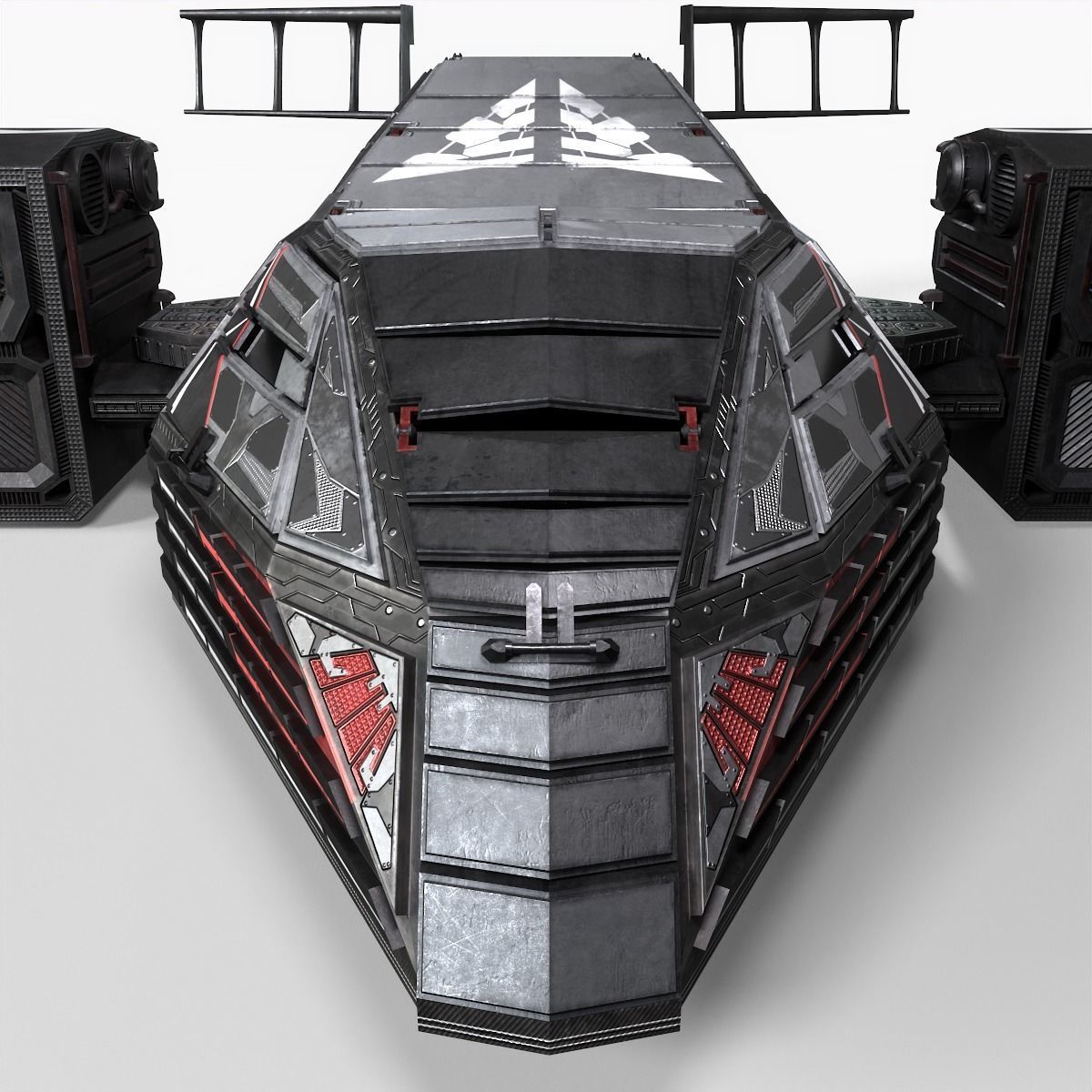 Spaceship Rook Low-poly 3D model_21