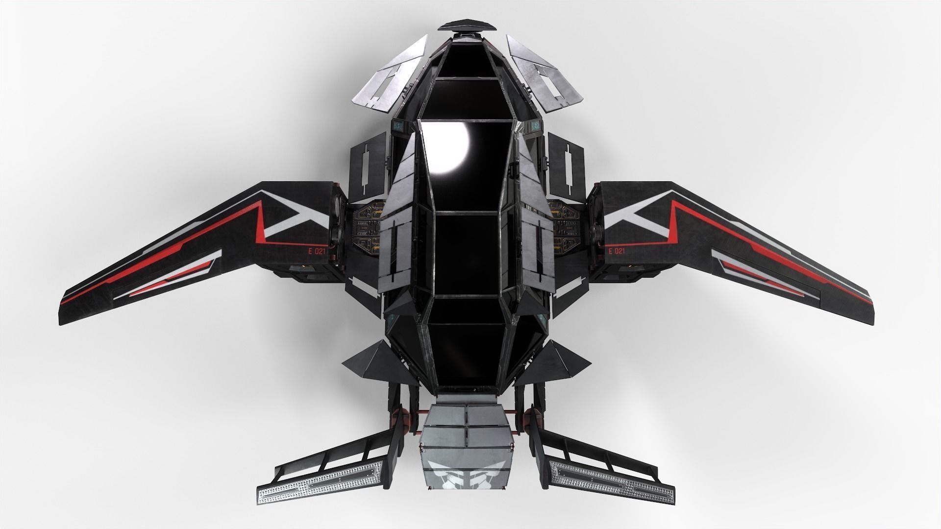 Spaceship Rook Low-poly 3D model_12