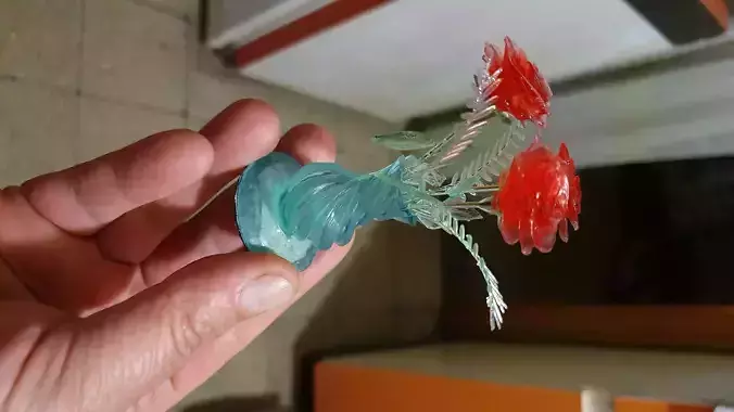 Vase of roses for resin printing Free 3D print model