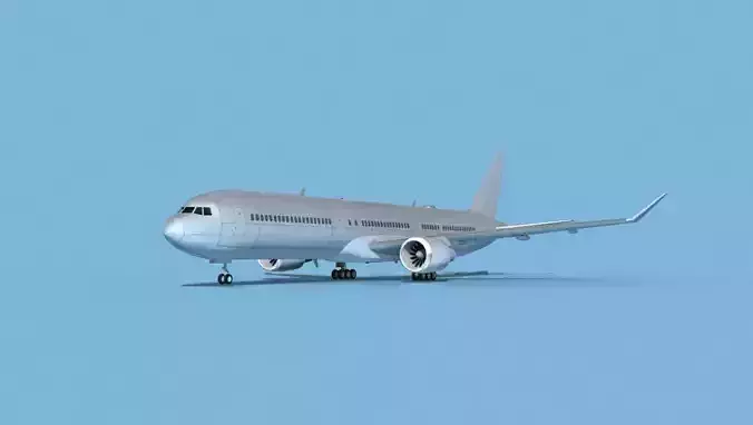 Boeing 767-400 Bare Metal 3D model