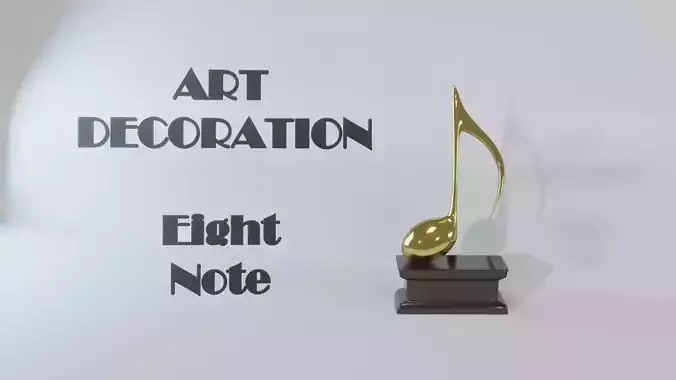 Art Decoration - Eight Note - Golden Prize Low-poly 3D model