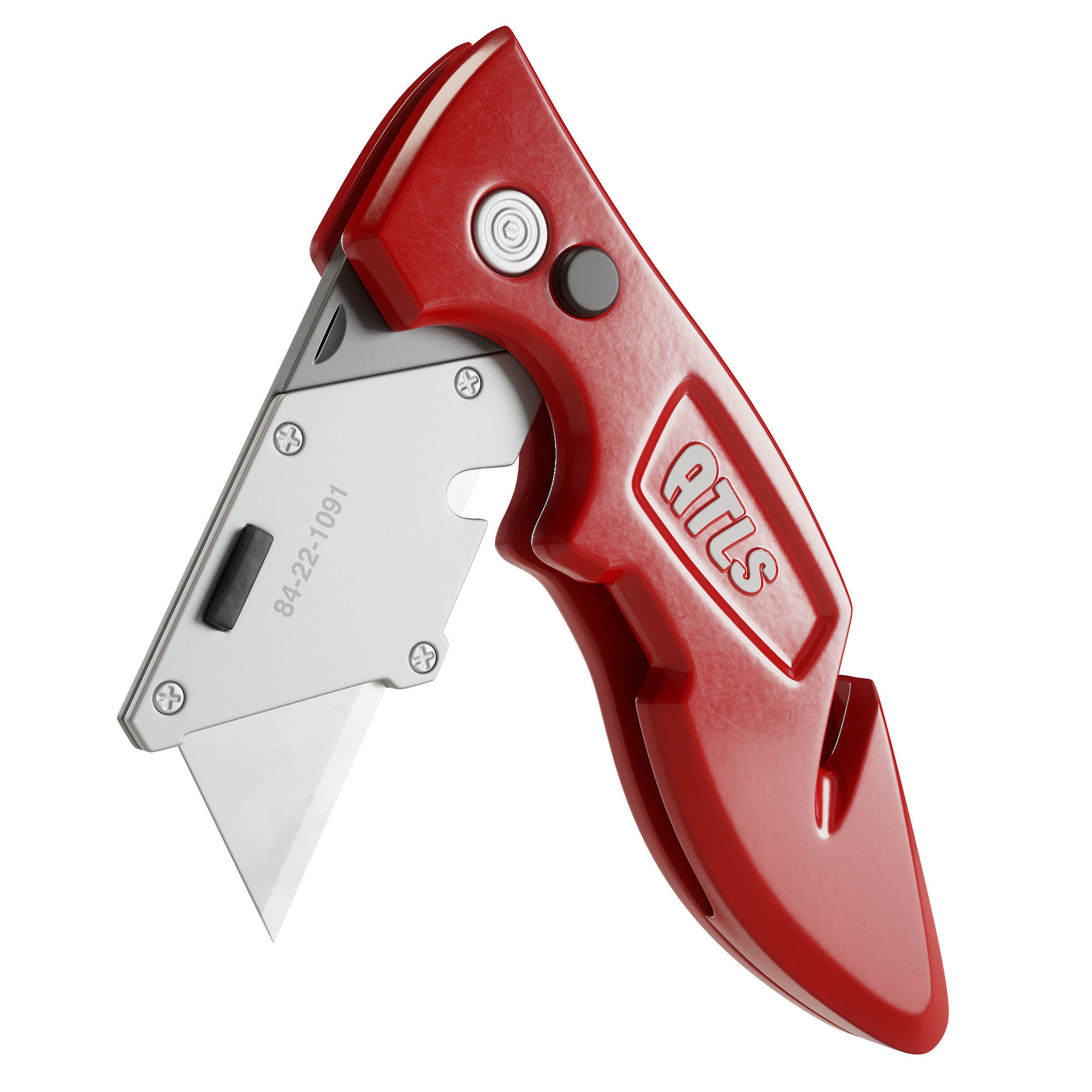 Metal Utility Knife with Hook 3D model_3