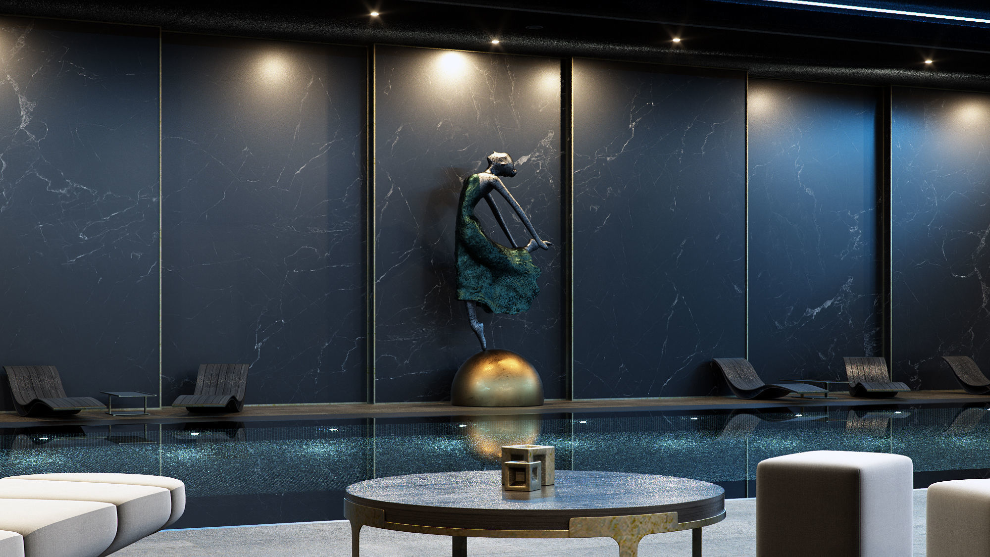 Octane - C4D scene files - Residential Pool Interior 3D model_7