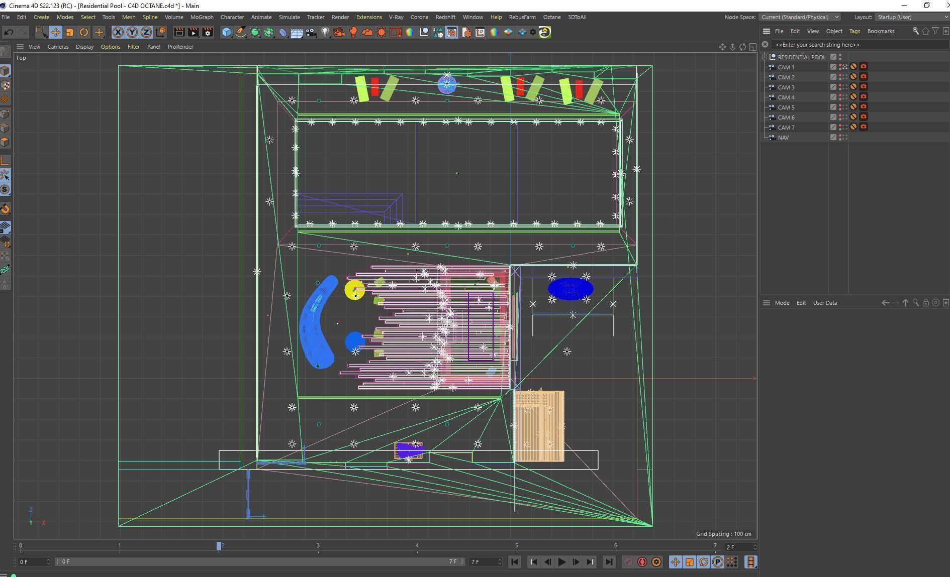 Octane - C4D scene files - Residential Pool Interior 3D model_10