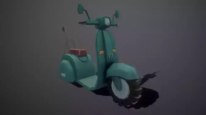 Stylized Motorbike - Vespa Low-poly 3D model