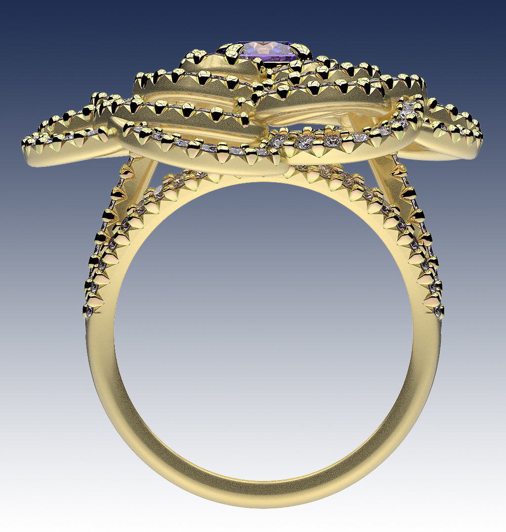 Ring Petals 3D print model_2